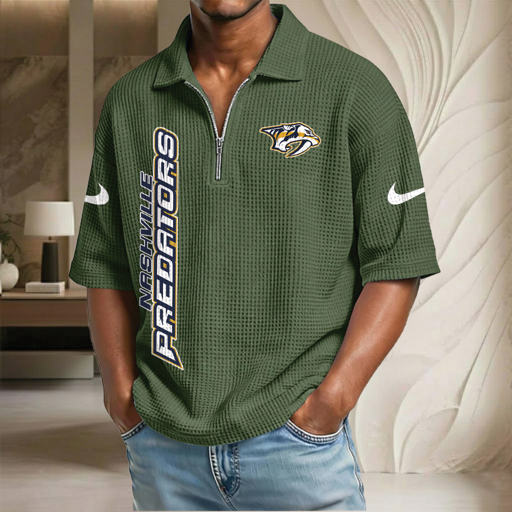 NHL x NP Waffle Half-Zip Polo Shirt HLP 070326 HLPHUONG