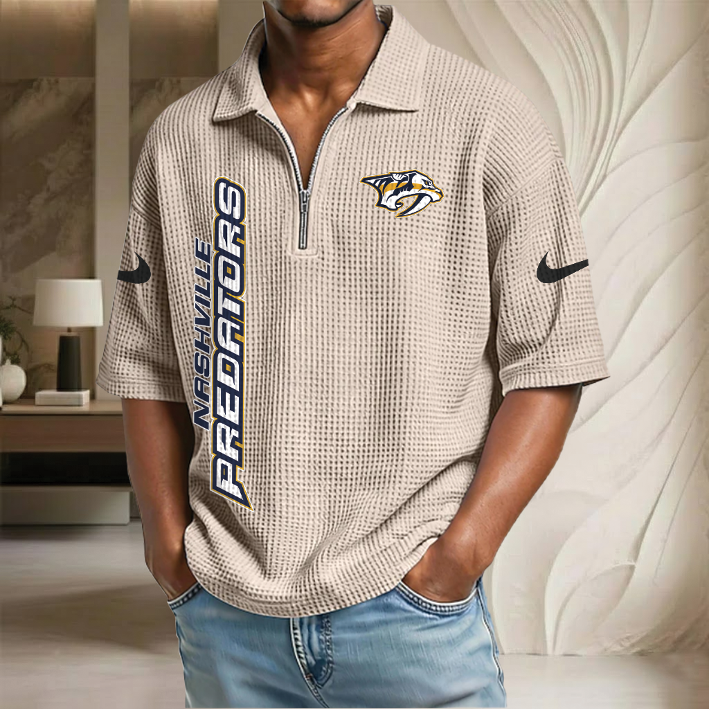 NHL x NP Waffle Half-Zip Polo Shirt HLP 070326 HLPHUONG