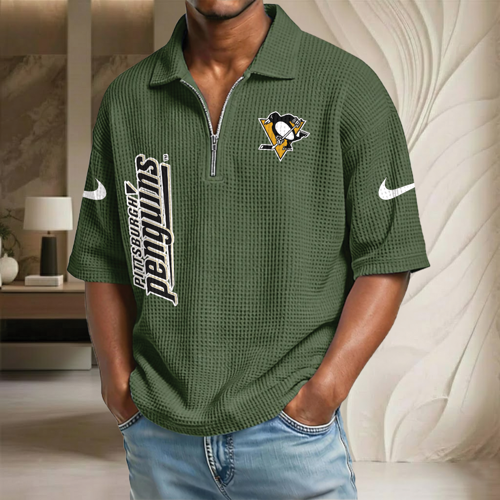 NHL x PP Waffle Half-Zip Polo Shirt HLP 070326 HLPHUONG