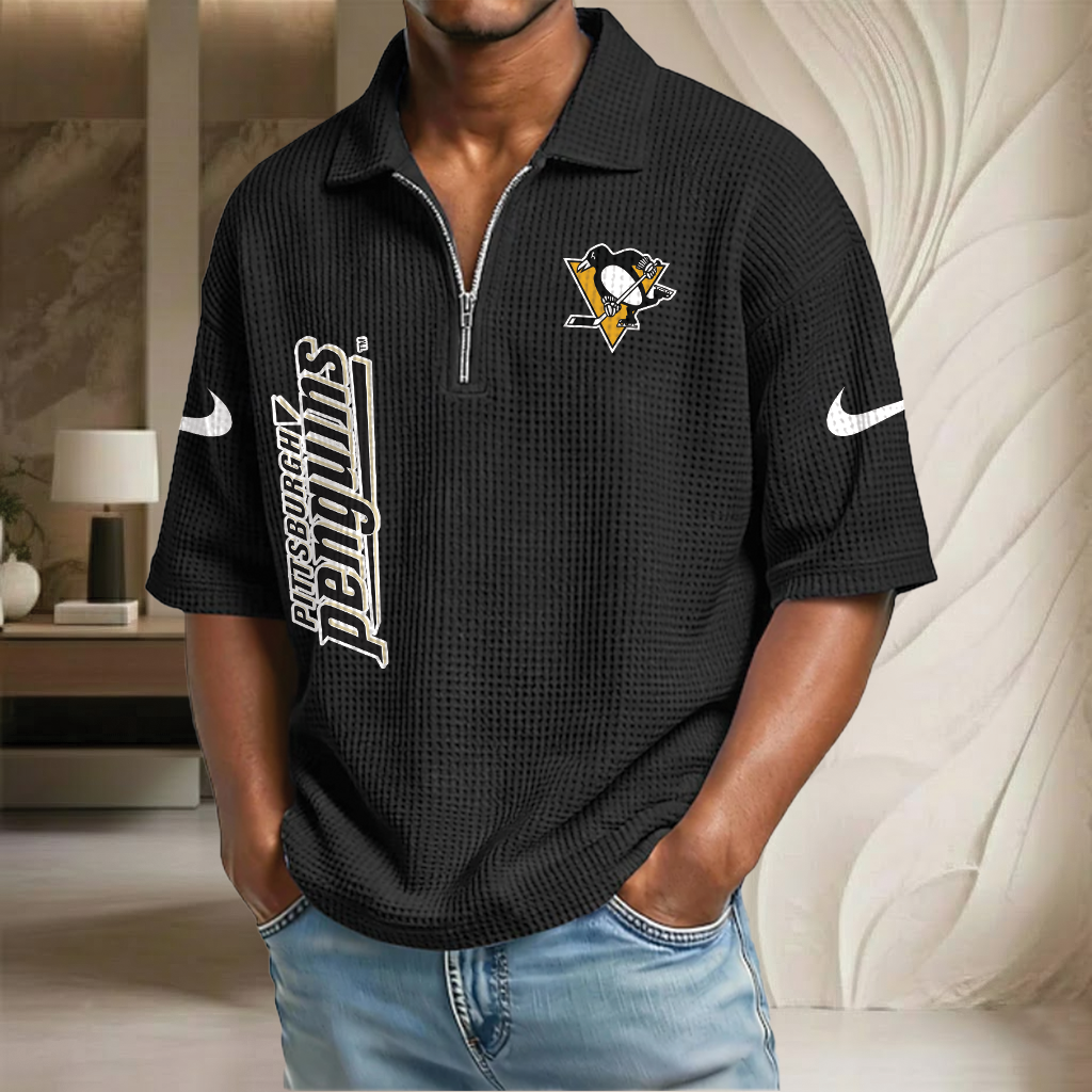 NHL x PP Waffle Half-Zip Polo Shirt HLP 070326 HLPHUONG