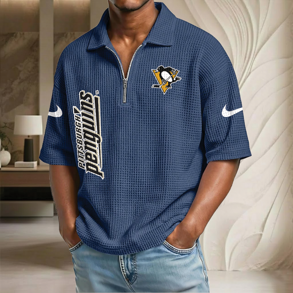 NHL x PP Waffle Half-Zip Polo Shirt HLP 070326 HLPHUONG