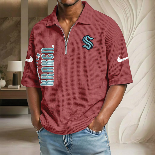 NHL x SK Waffle Half-Zip Polo Shirt HLP 070326 HLPHUONG