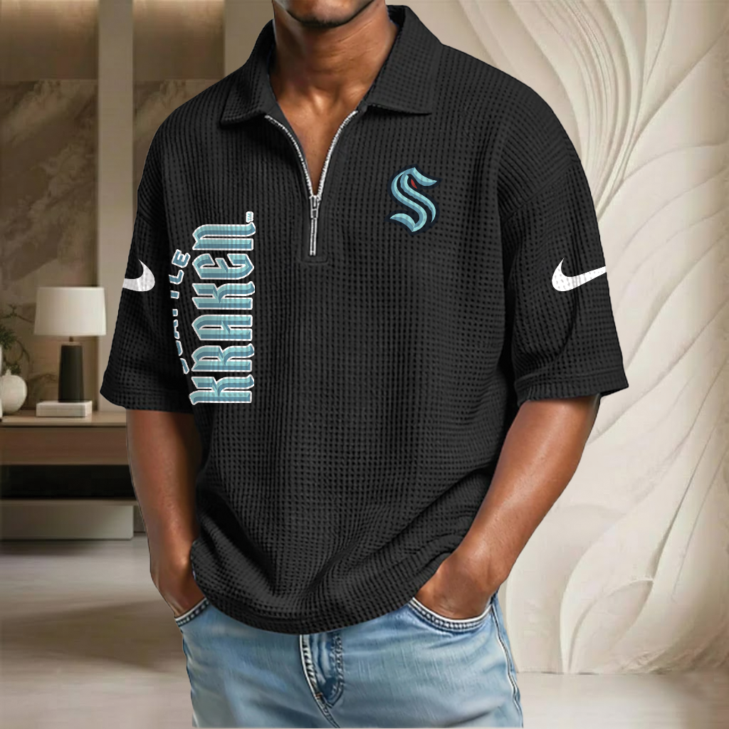 NHL x SK Waffle Half-Zip Polo Shirt HLP 070326 HLPHUONG