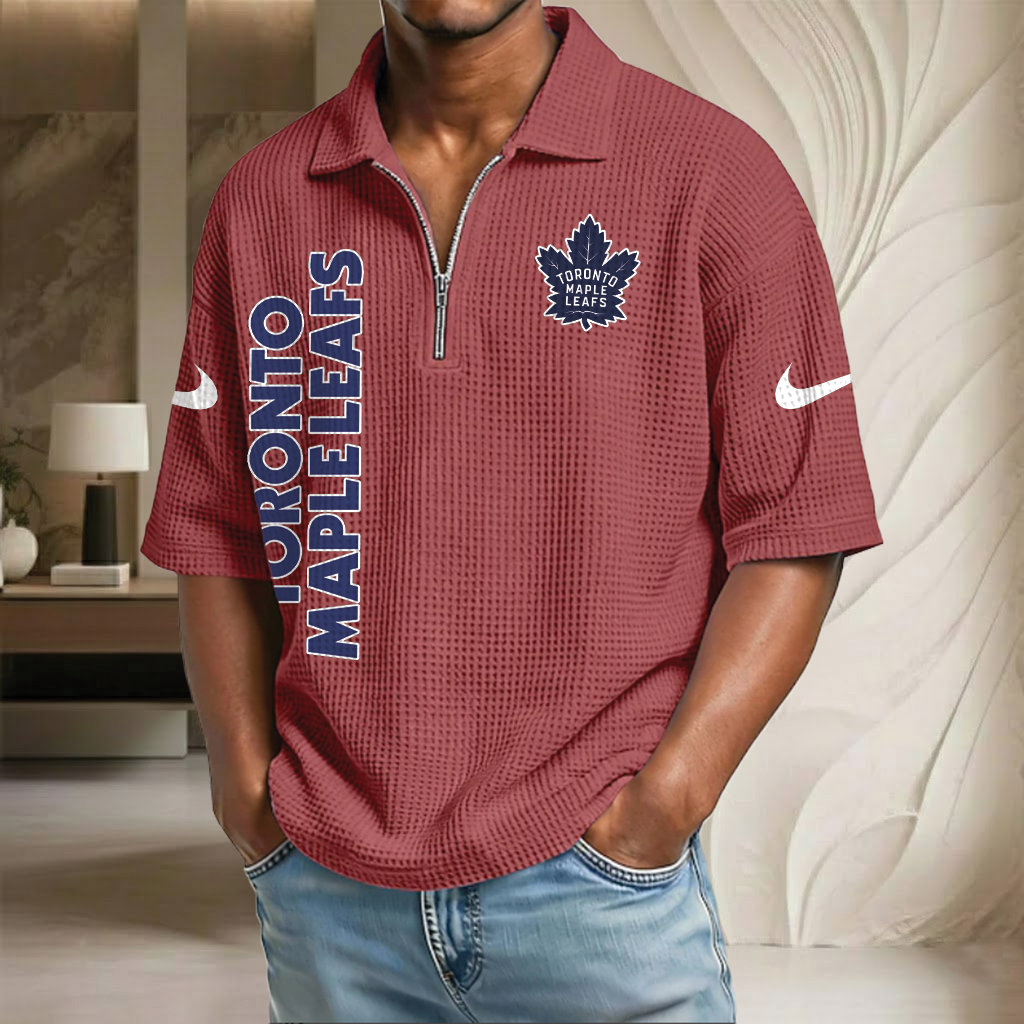 NHL x TML Waffle Half-Zip Polo Shirt HLP 070326 HLPHUONG