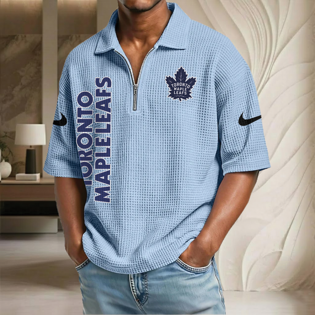 NHL x TML Waffle Half-Zip Polo Shirt HLP 070326 HLPHUONG