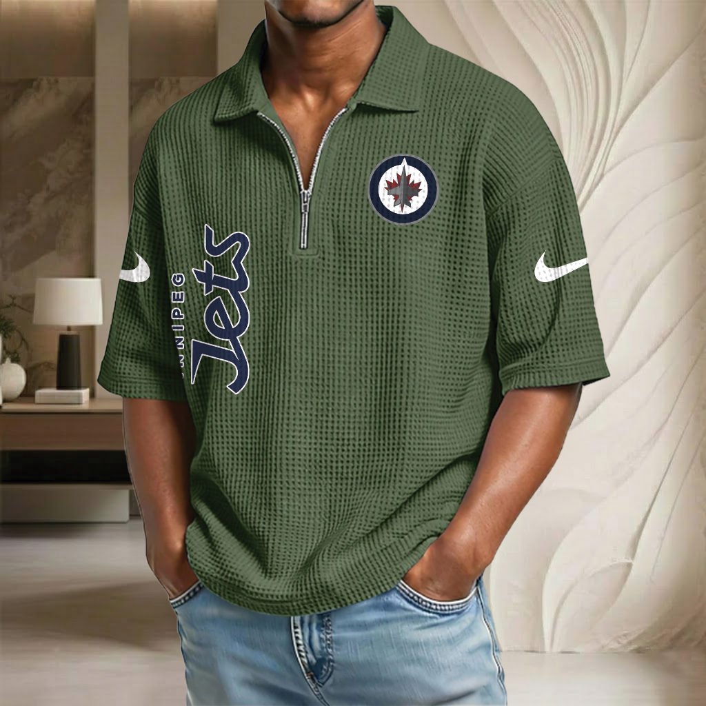 NHL x WJ Waffle Half-Zip Polo Shirt HLP 070326 HLPHUONG
