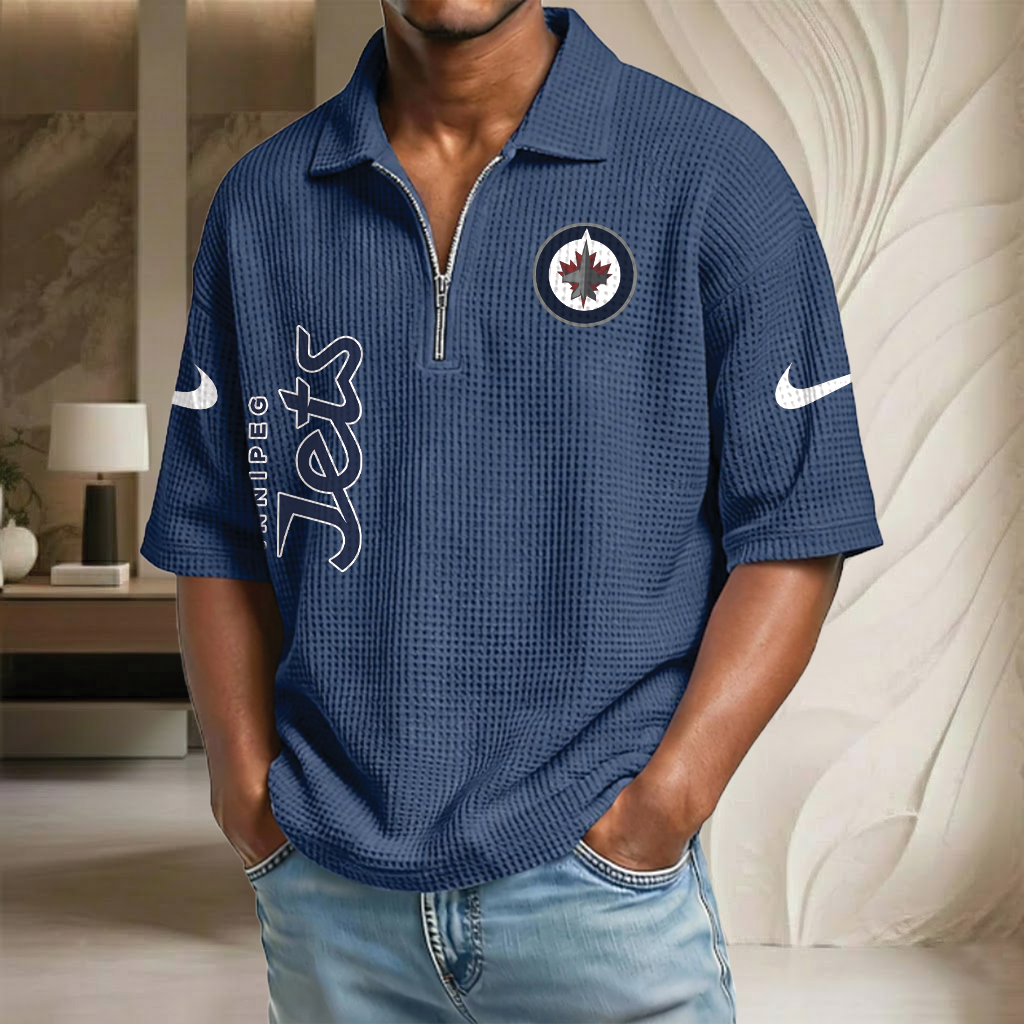 NHL x WJ Waffle Half-Zip Polo Shirt HLP 070326 HLPHUONG