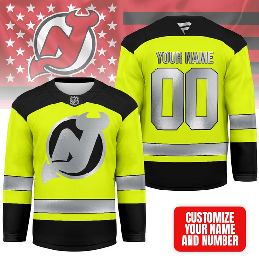 NJD Premium NHL Hi-Vis Safety Hockey Jersey DDT CTND