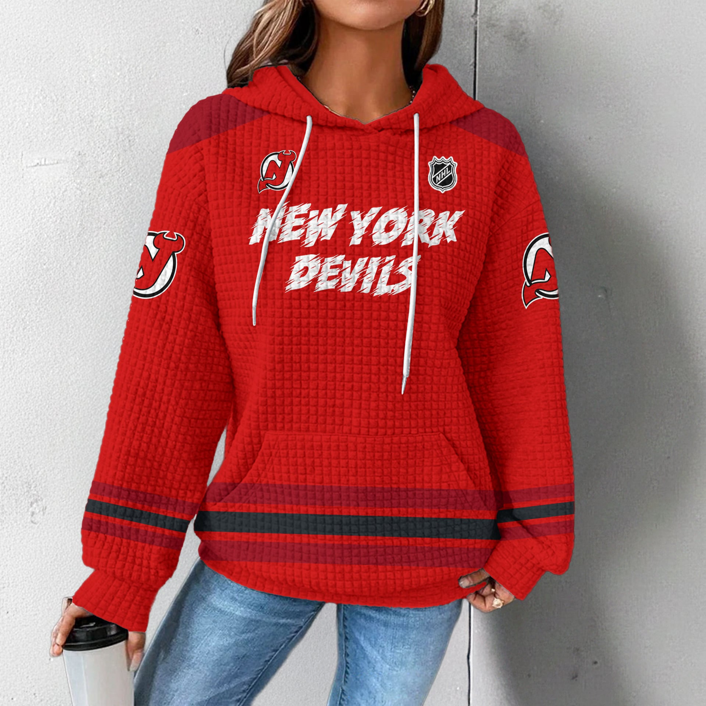 NJD Premium NHL Sorry Busy Hockey Waffle Hoodie DDT NTL