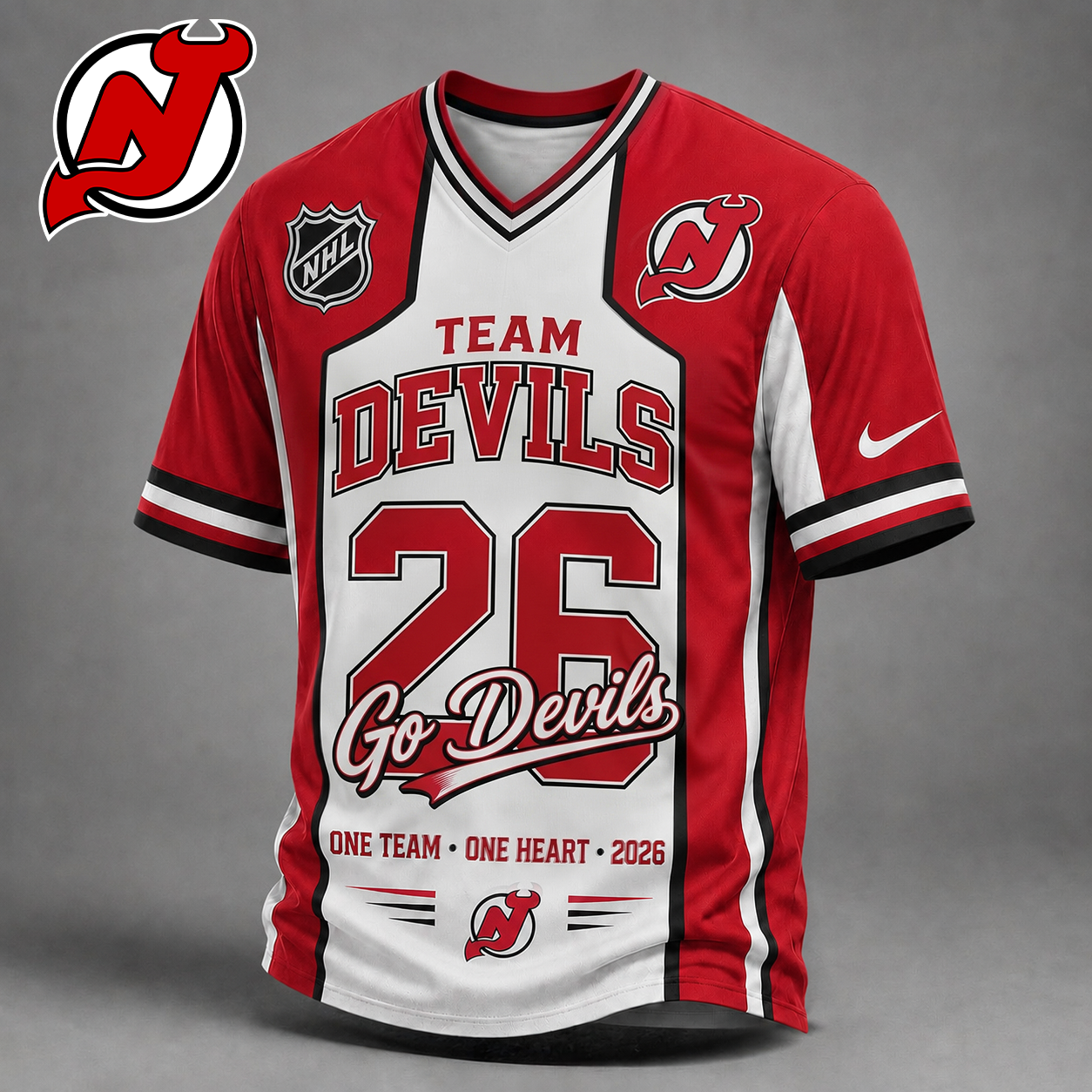 NJD Premium NHL Team Pride V-Neck Jersey DDT  010626 HLPHUONG