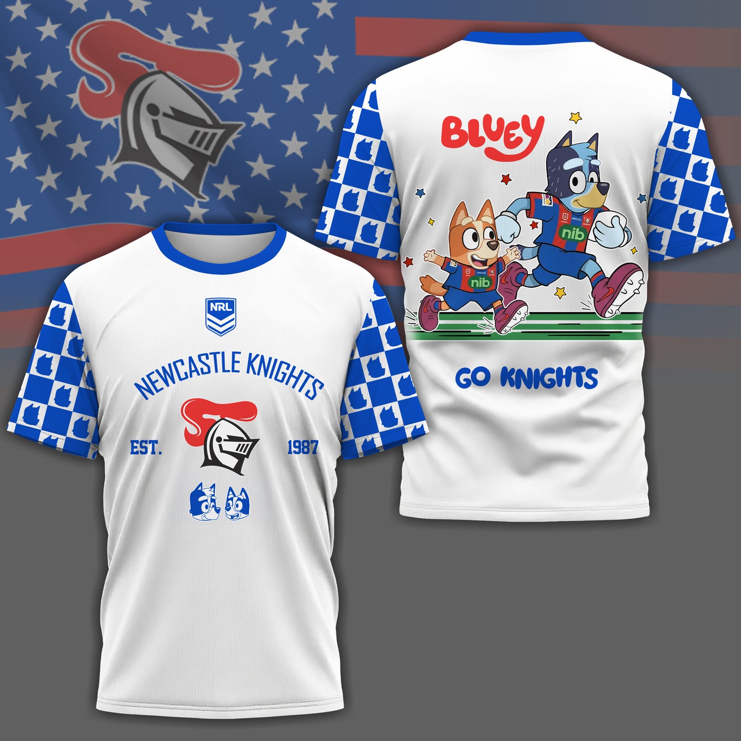 NK x NRL Premium Bluey 3D Shirt DDT TTTZ