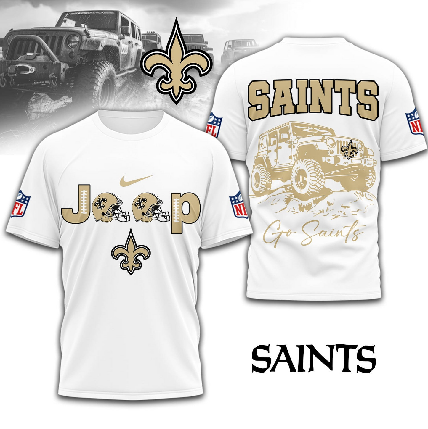 NOS Premium NFL Jeep 3D Shirt DDT NTL