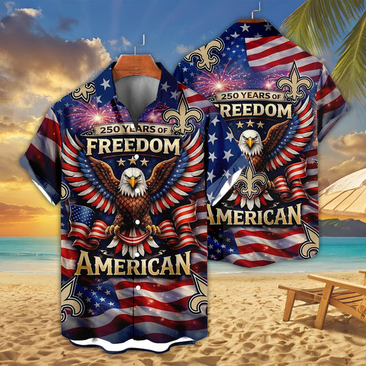 NOS x NFL America 250th Anniversary Eagles Hawaiian Shirt 090626