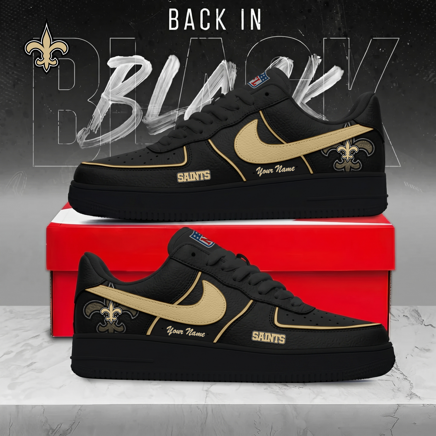 NOS x NFL Back In Black AF1 Sneakers 250626
