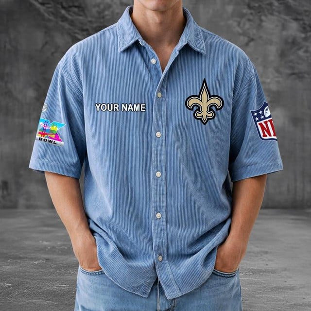 NOS x NFL Men Seersucker Button Shirt DDT NTL