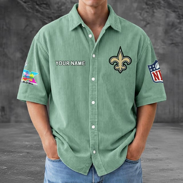 NOS x NFL Men Seersucker Button Shirt DDT NTL