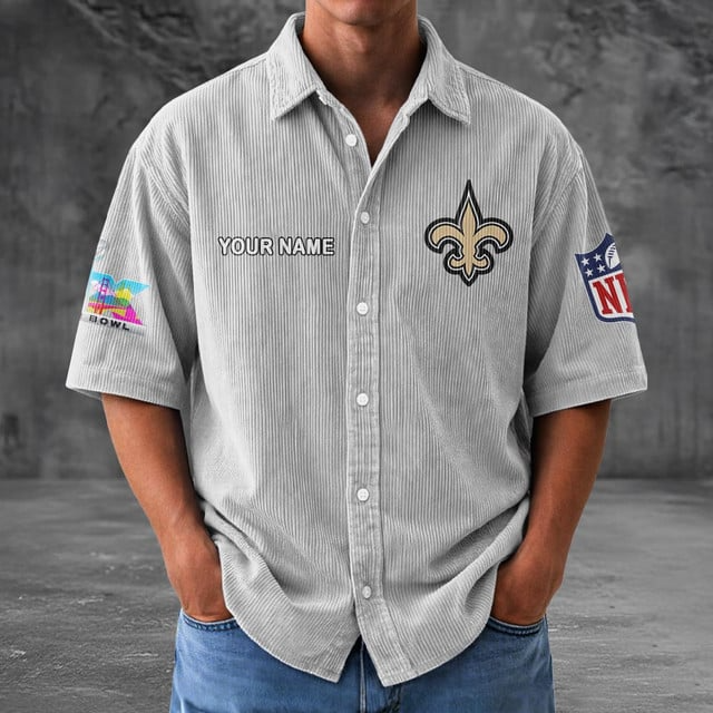 NOS x NFL Men Seersucker Button Shirt DDT NTL