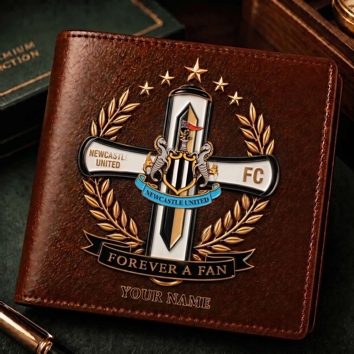 NU x EPL Cross Men Leather Wallet Custom Any Name Gifts 230626