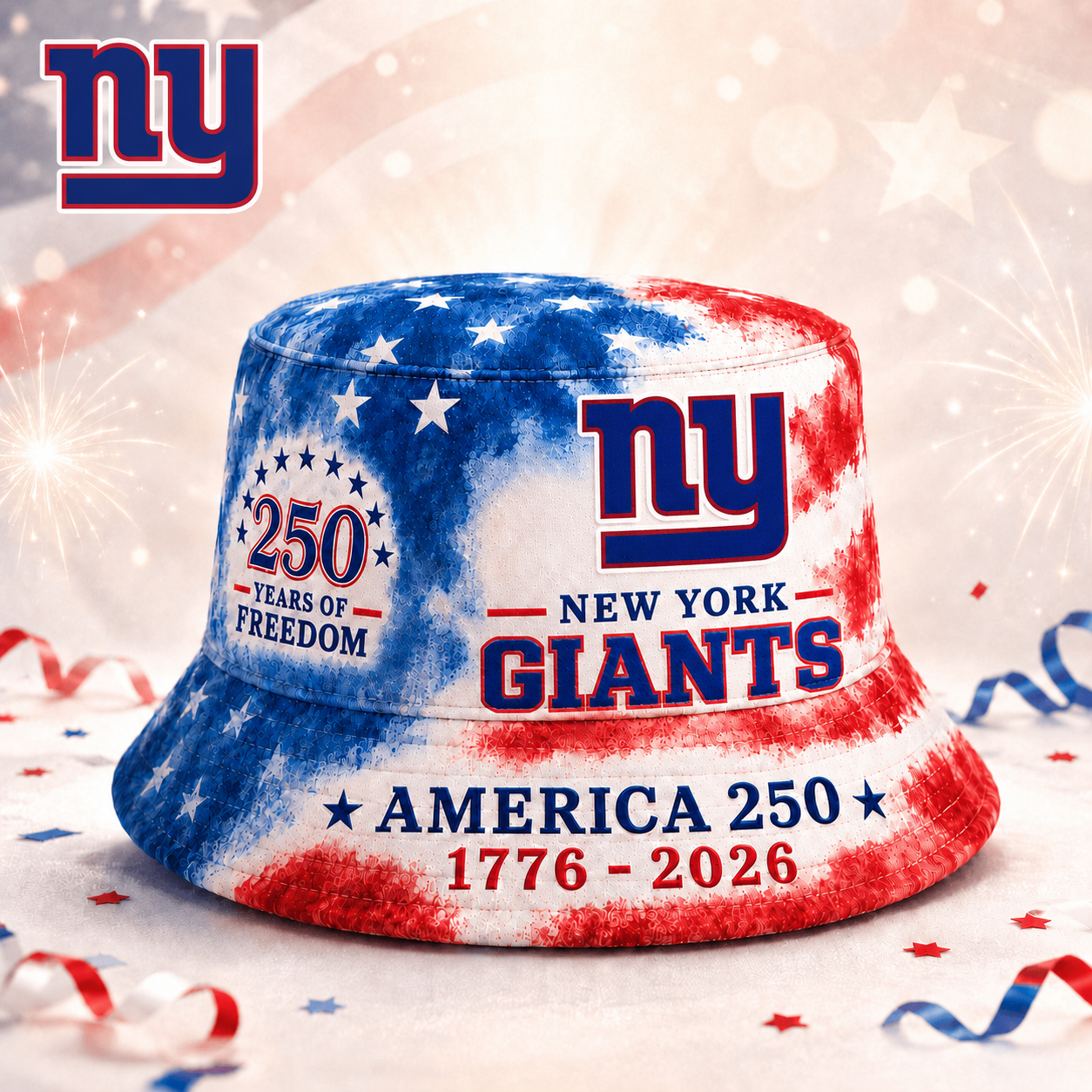 NYG Premium NFL 250 Years Of Freedom Bucket Hat 120626