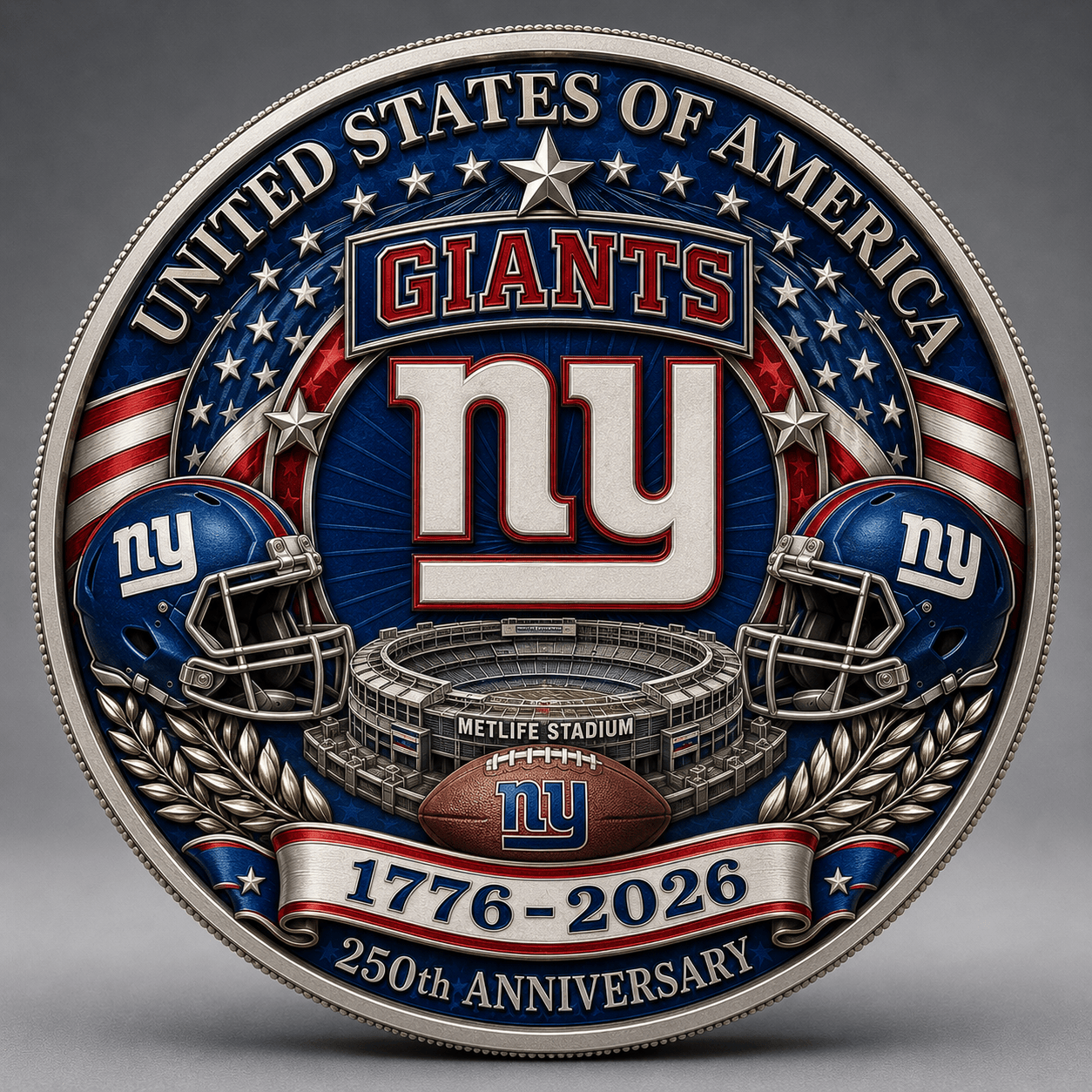 NYG Premium NFL 250 Years Of Freedom Commemorative Coin DDT 090626 NTL