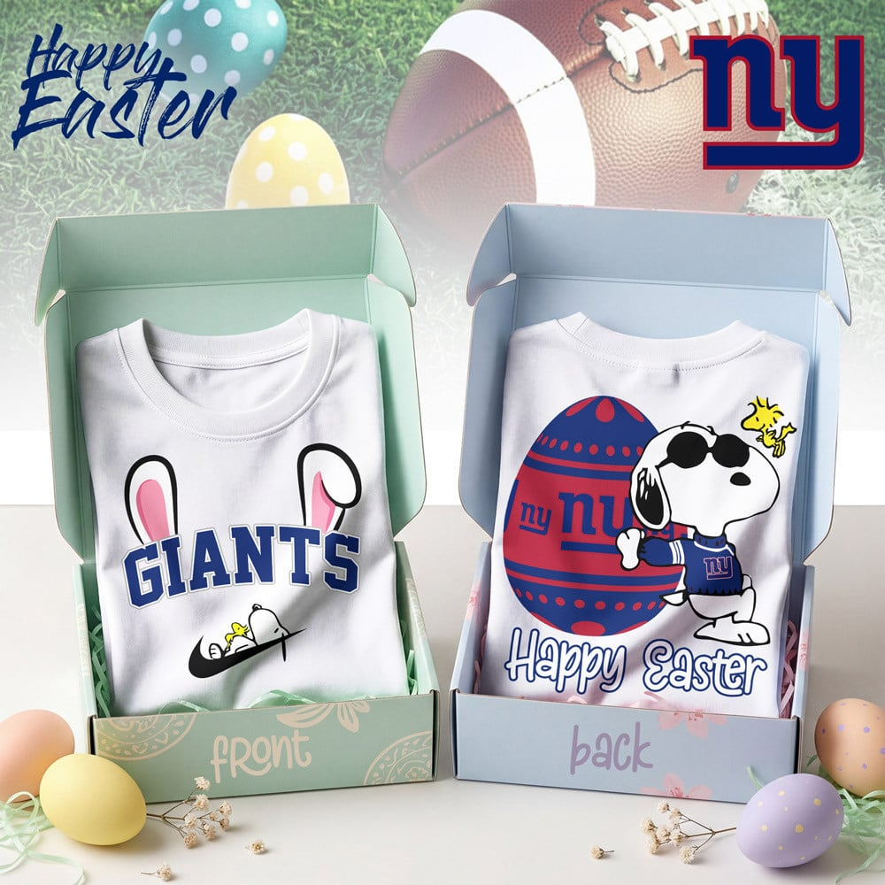 NYG Premium NFL Happy Snoopy Easter T-shirt DDT NTL