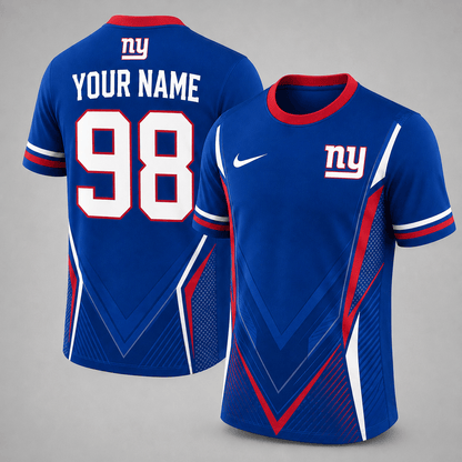 NYG x NFL Custom Name Number Personalized Athletic T-Shirt