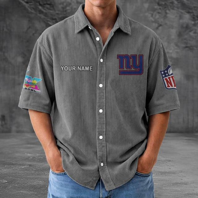 NYG x NFL Men Seersucker Button Shirt DDT NTL