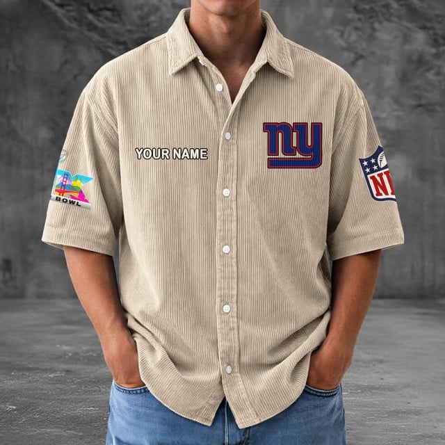 NYG x NFL Men Seersucker Button Shirt DDT NTL