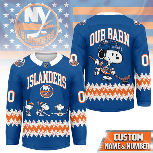 NYI Premium NHL Snoopy Personalized Hockey Jersey DDT CTND