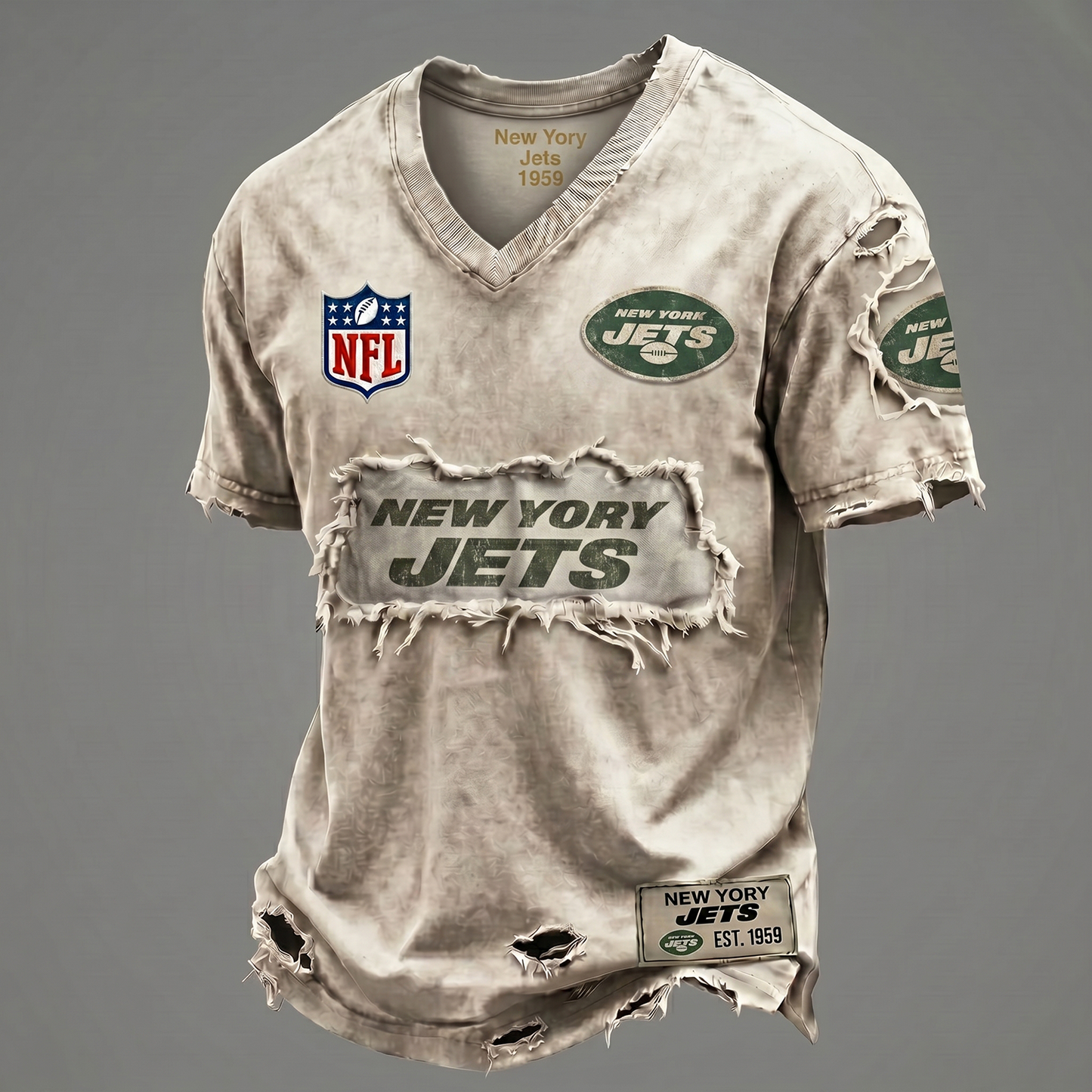 NYJ NFL Premium V-Neck T-shirt Gift For Fans 0306 NAK DATND NHT