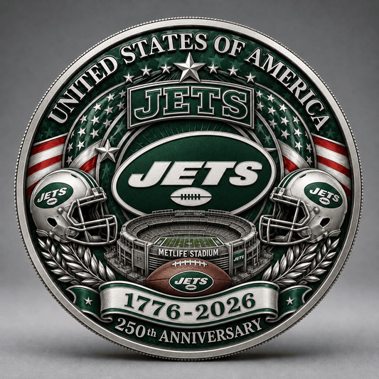 NYJ Premium NFL 250 Years Of Freedom Commemorative Coin DDT 090626 NTL