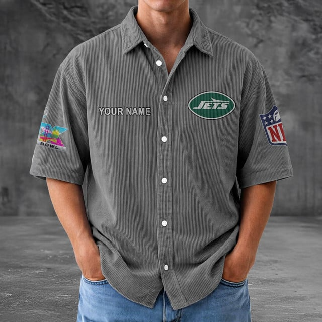 NYJ x NFL Men Seersucker Button Shirt DDT NTL