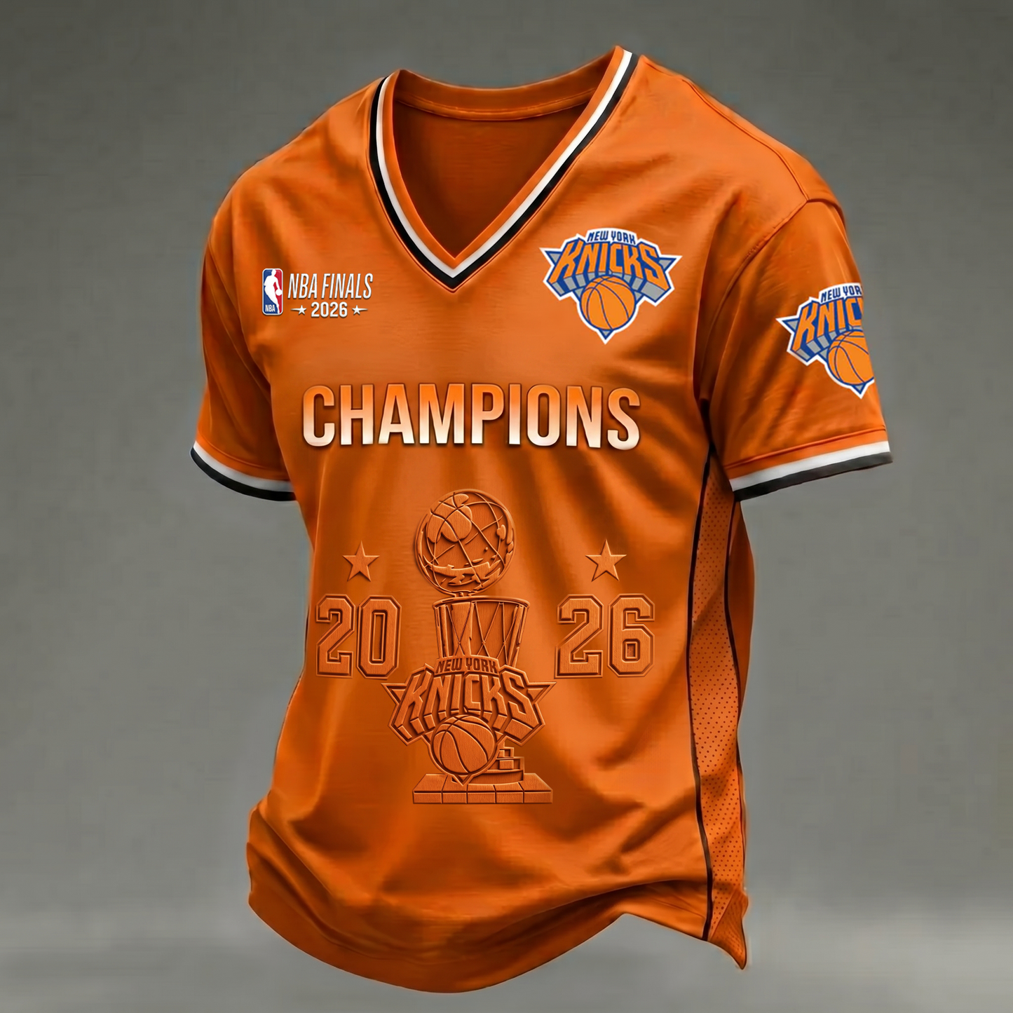 NYK x NBA Finals Champions Luxury V-neck Shirt 160626