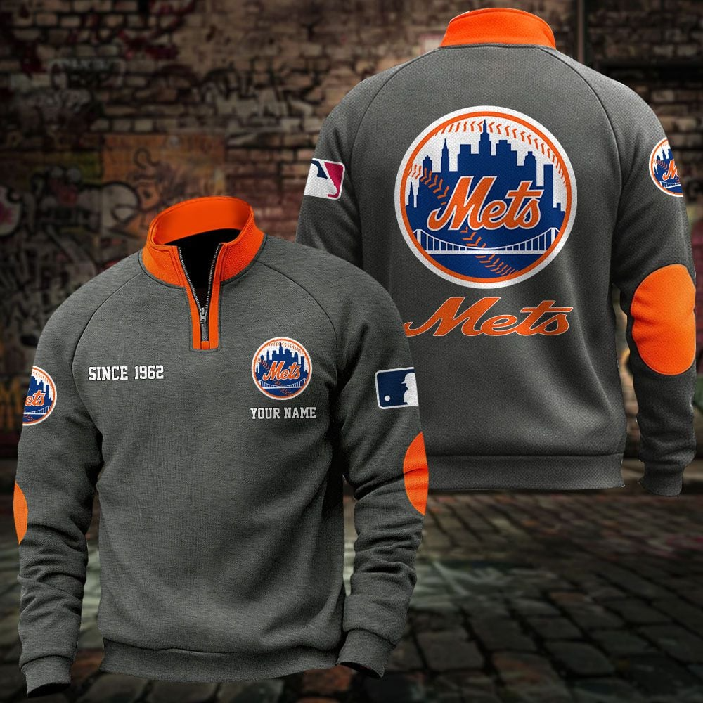 NYM x MLB Sweatshirts Quarter Collared Sweatshirt Pullover DatND DVT