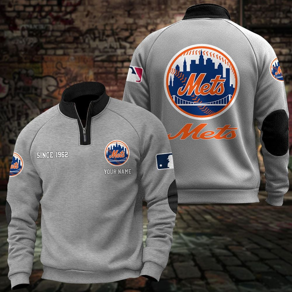 NYM x MLB Sweatshirts Quarter Collared Sweatshirt Pullover DatND DVT