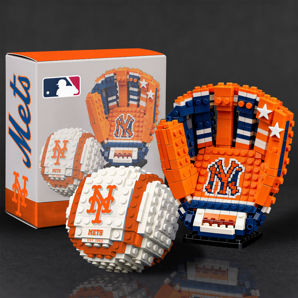 NYM x MLB Teams Baseball Glove & Ball Building Block Set TT TL