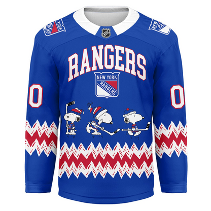 NYR Premium NHL Snoopy Personalized Hockey Jersey DDT CTN
