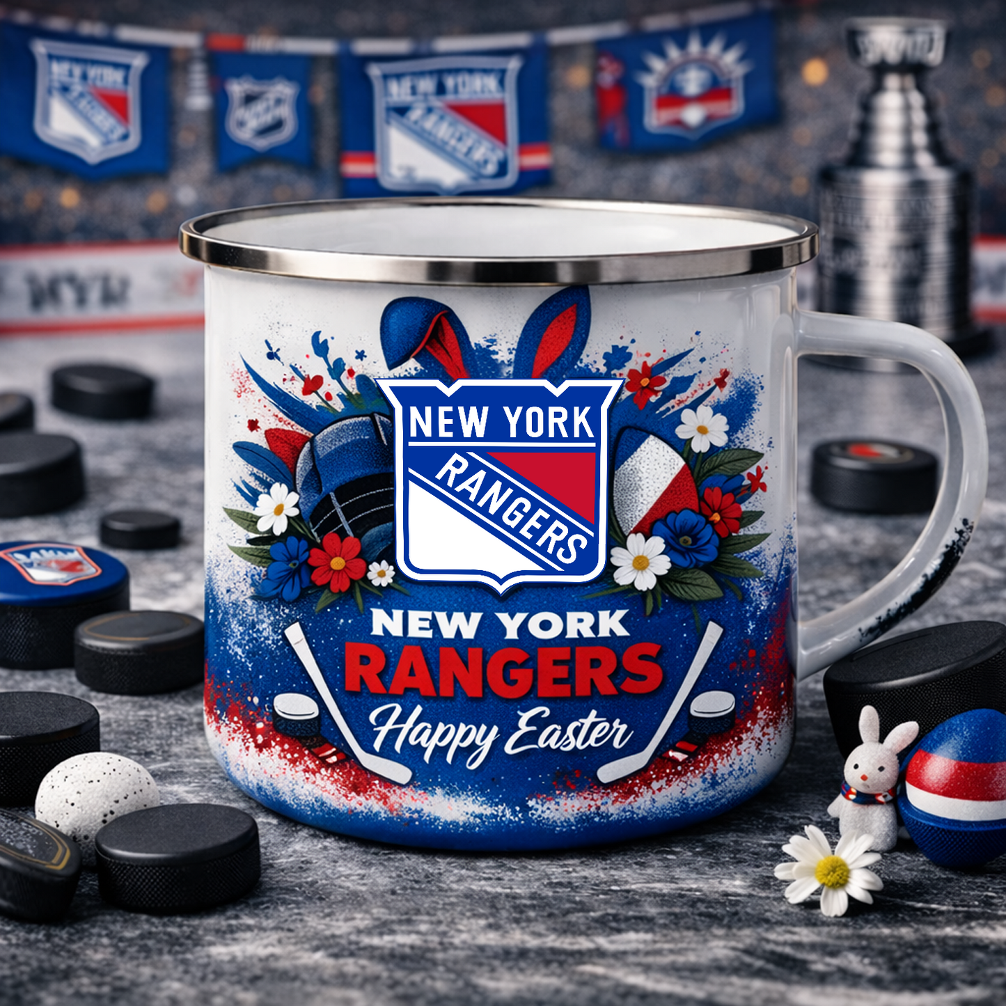 NYR X NHL Easter-themed enamel mug 0703 NAK NHT
