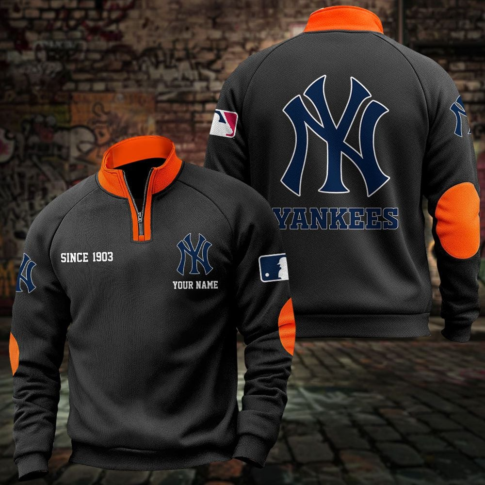 NYY x MLB Sweatshirts Quarter Collared Sweatshirt Pullover DatND DVT