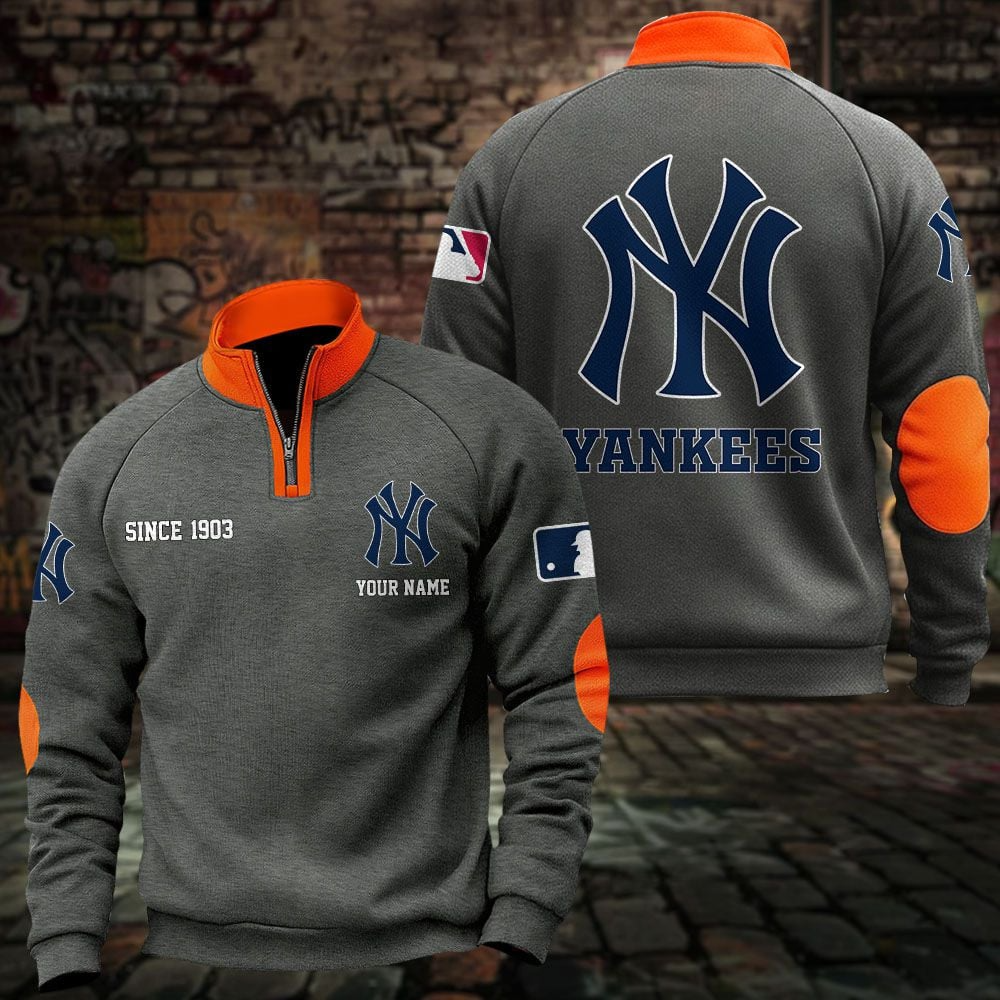 NYY x MLB Sweatshirts Quarter Collared Sweatshirt Pullover DatND DVT