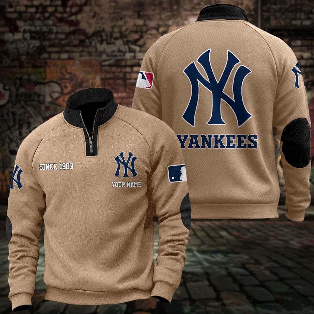 NYY x MLB Sweatshirts Quarter Collared Sweatshirt Pullover DatND DVT