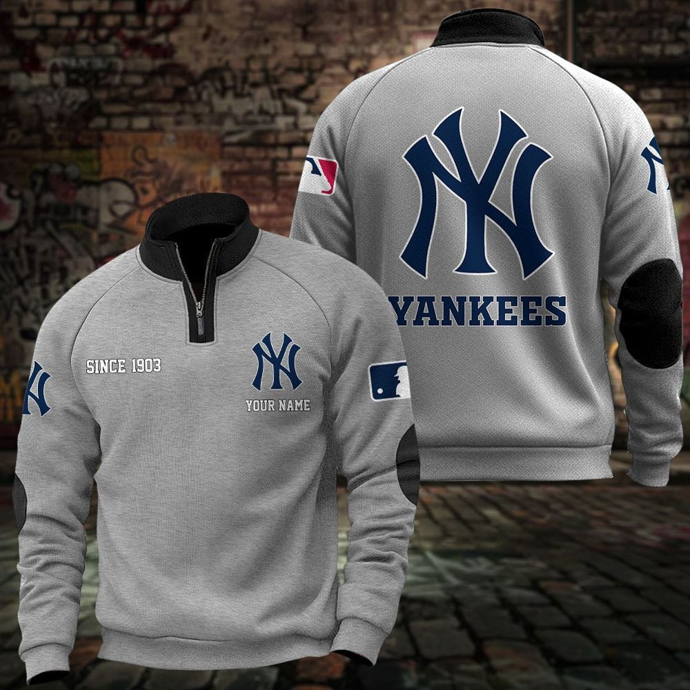 NYY x MLB Sweatshirts Quarter Collared Sweatshirt Pullover DatND DVT