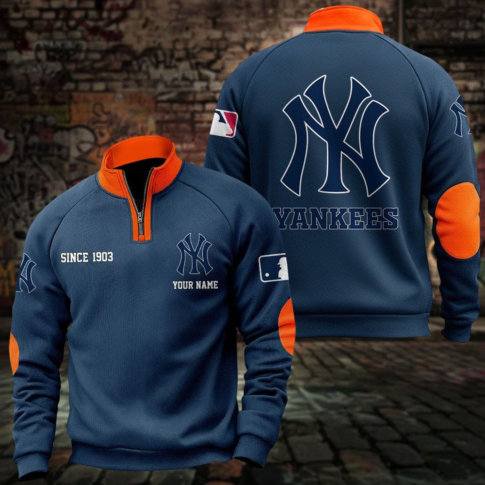 NYY x MLB Sweatshirts Quarter Collared Sweatshirt Pullover DatND DVT