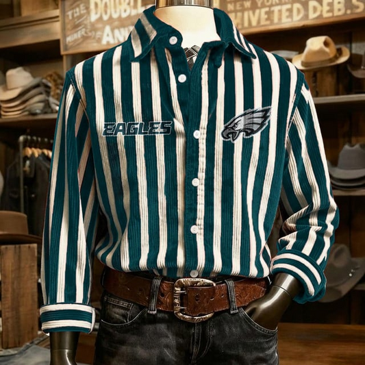 PE x NFL Color Stripe Corduroy Shirt DDT NTL