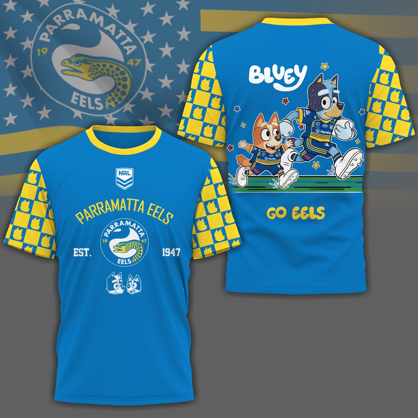 PE x NRL Premium Bluey 3D Shirt DDT TTTZ
