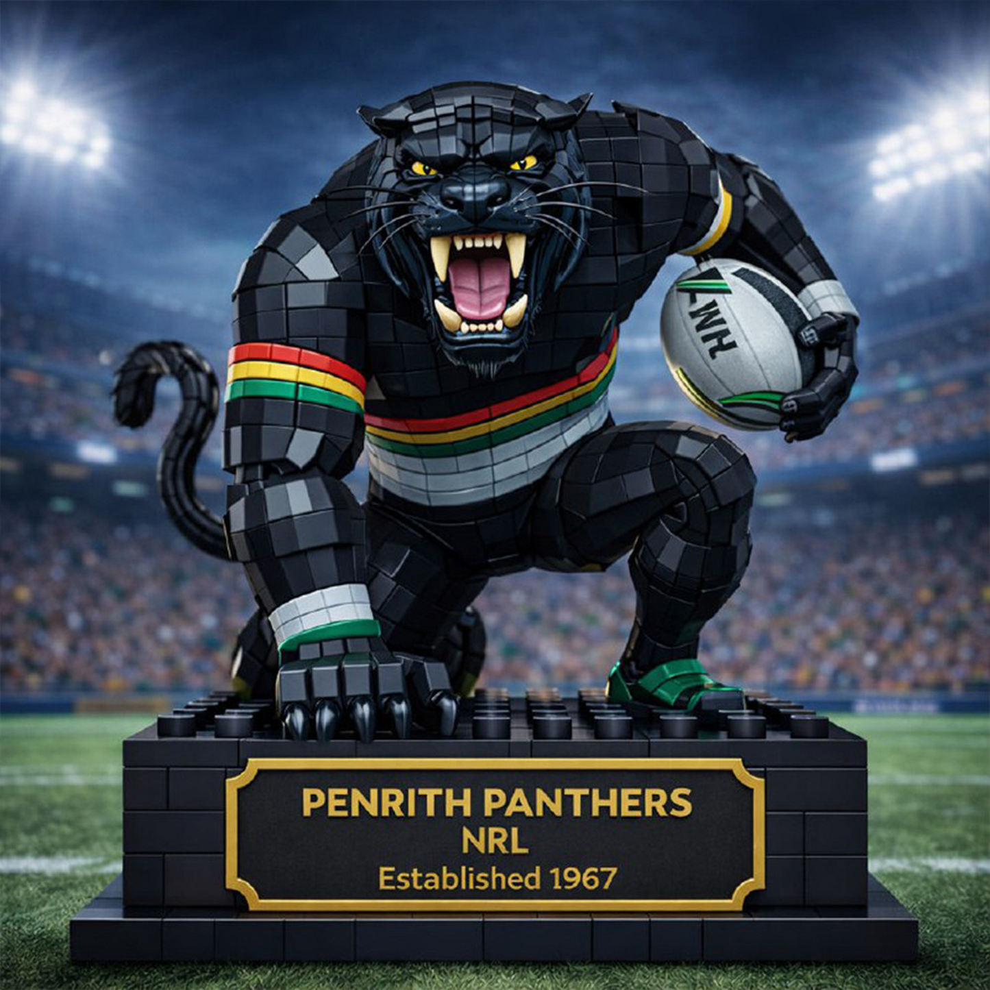 PEN X Premium NRL Special Mascot Acrylic Block Plaque Limited Editions NDT NHT