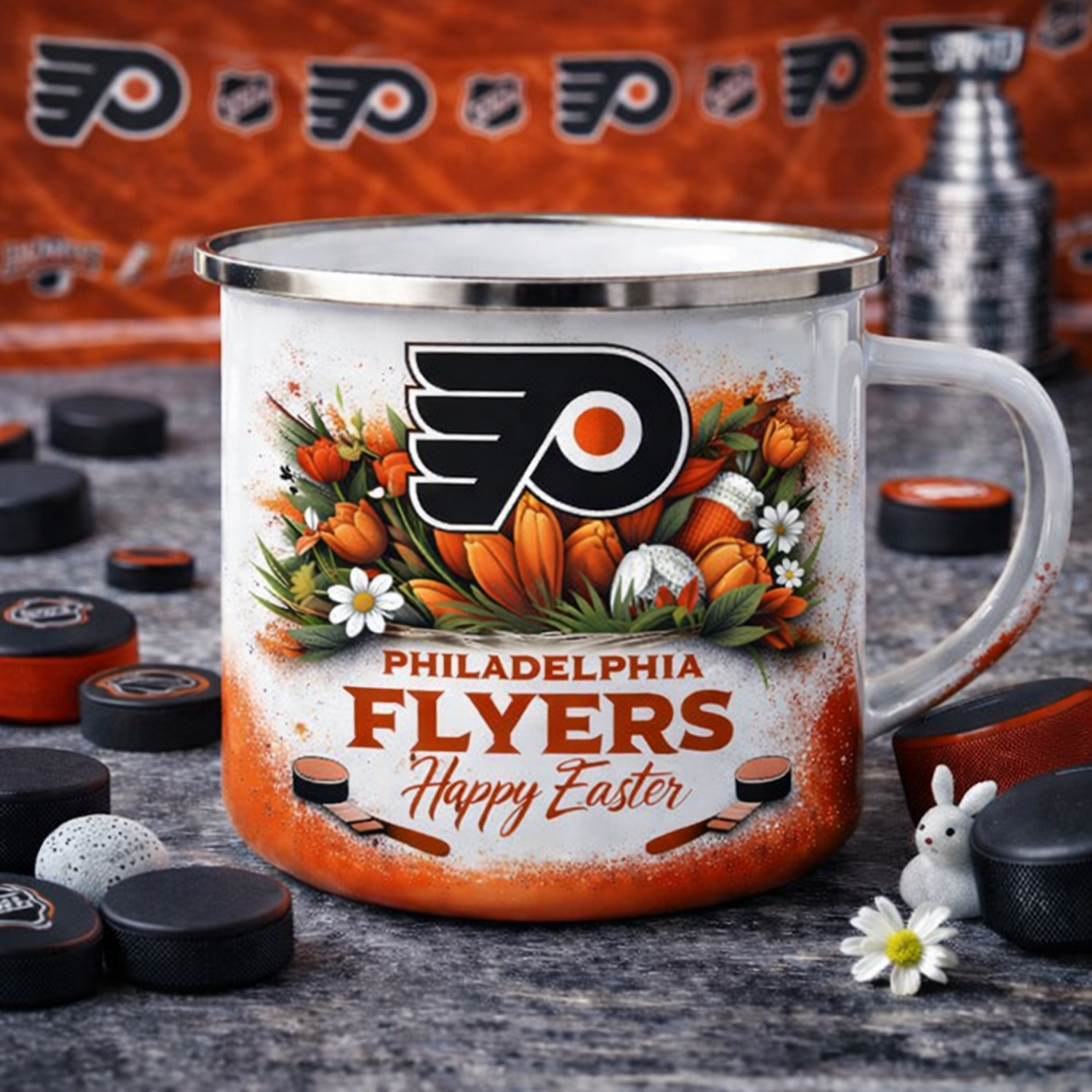 PHI X NHL Easter-themed enamel mug 0703 NAK NHT