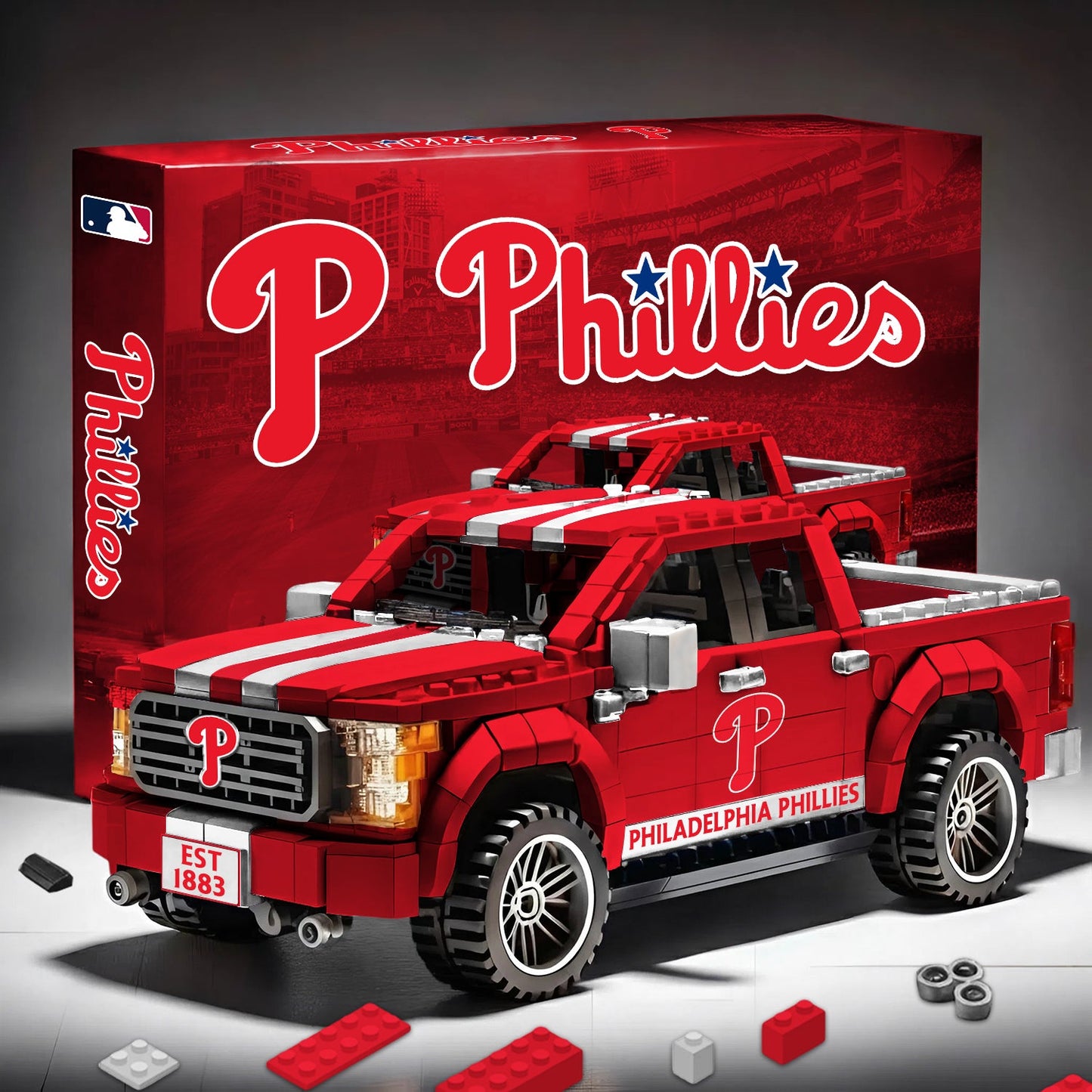 MLB 3D Racing Truck Model Building Block Set 0112 V1 NAK NHM