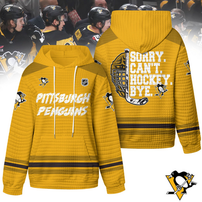 PP Premium NHL Sorry Busy Hockey Waffle Hoodie DDT NTL
