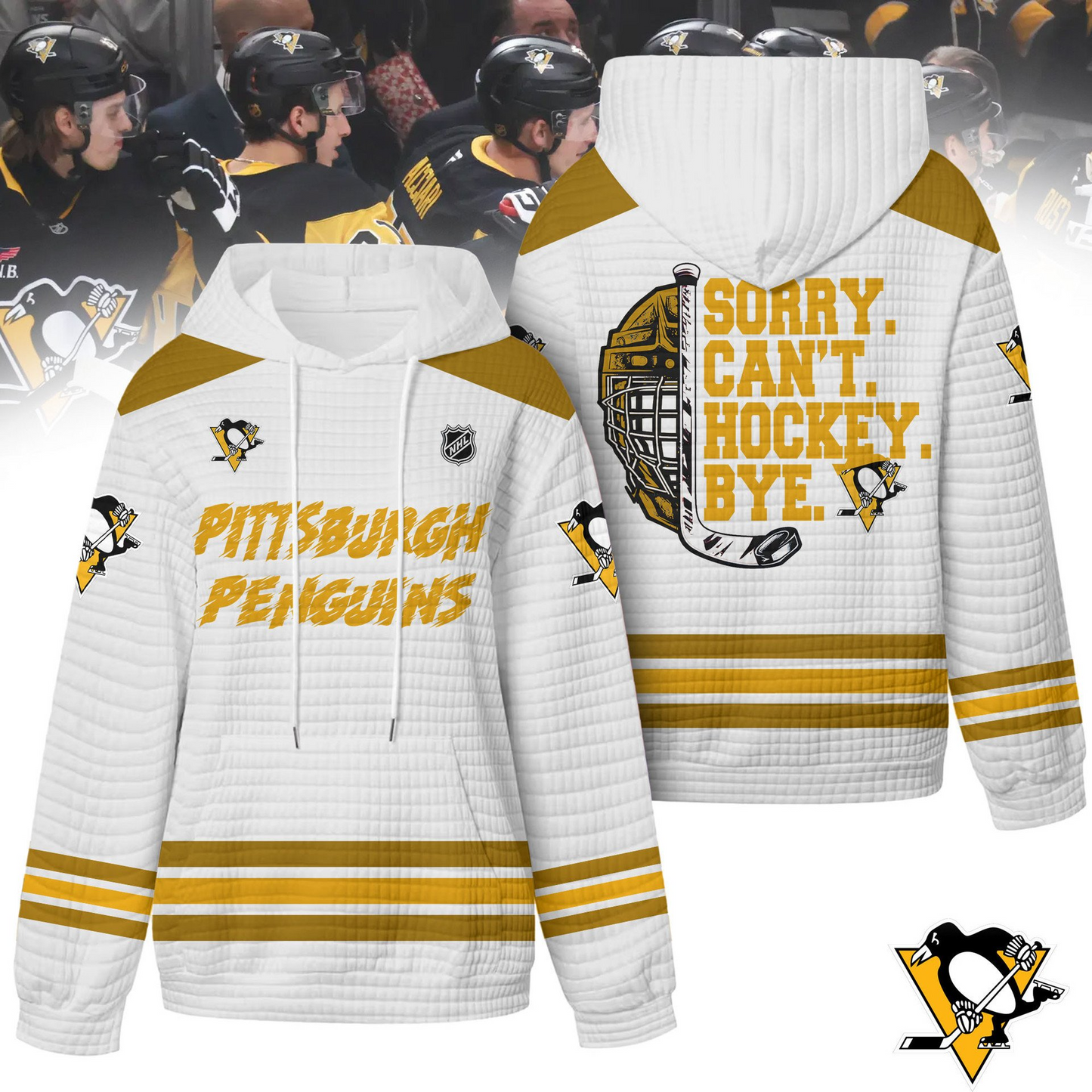 PP Premium NHL Sorry Busy Hockey Waffle Hoodie DDT NTL